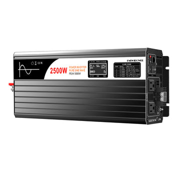 SWIPOWER Pure Sine Wave Power Inverter 12V/24V/48V DC to AC 120V 2500W for home use Car Adapter